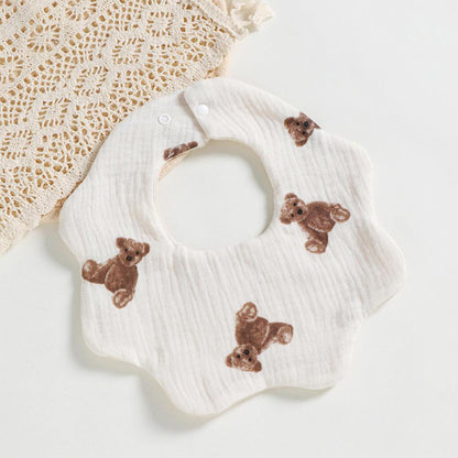 Newborn Baby Bibs 6 layers cotton yarn petal bib Rainbow Leopard Heart Animal Printed Wholesale