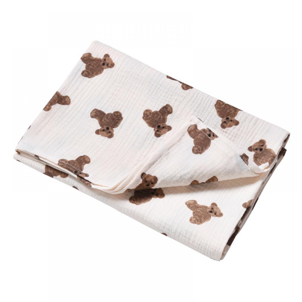 Bear Print Blanket Cotton Double Gauze Blanket Wholesale
