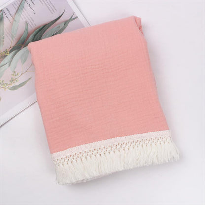 Children's Cotton Printed Tassel Blanket Cute Baby Blankets