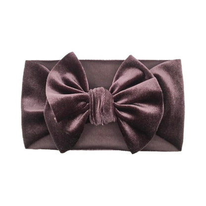 Children's Velvet Double Bow Solid Soft Headband Wholesale