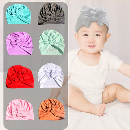 New Bow Baby Hat Spring And Autumn Solid Color Baby Hat Newborn Baby Hat 21 Colors Available Wholesale Baby Hats