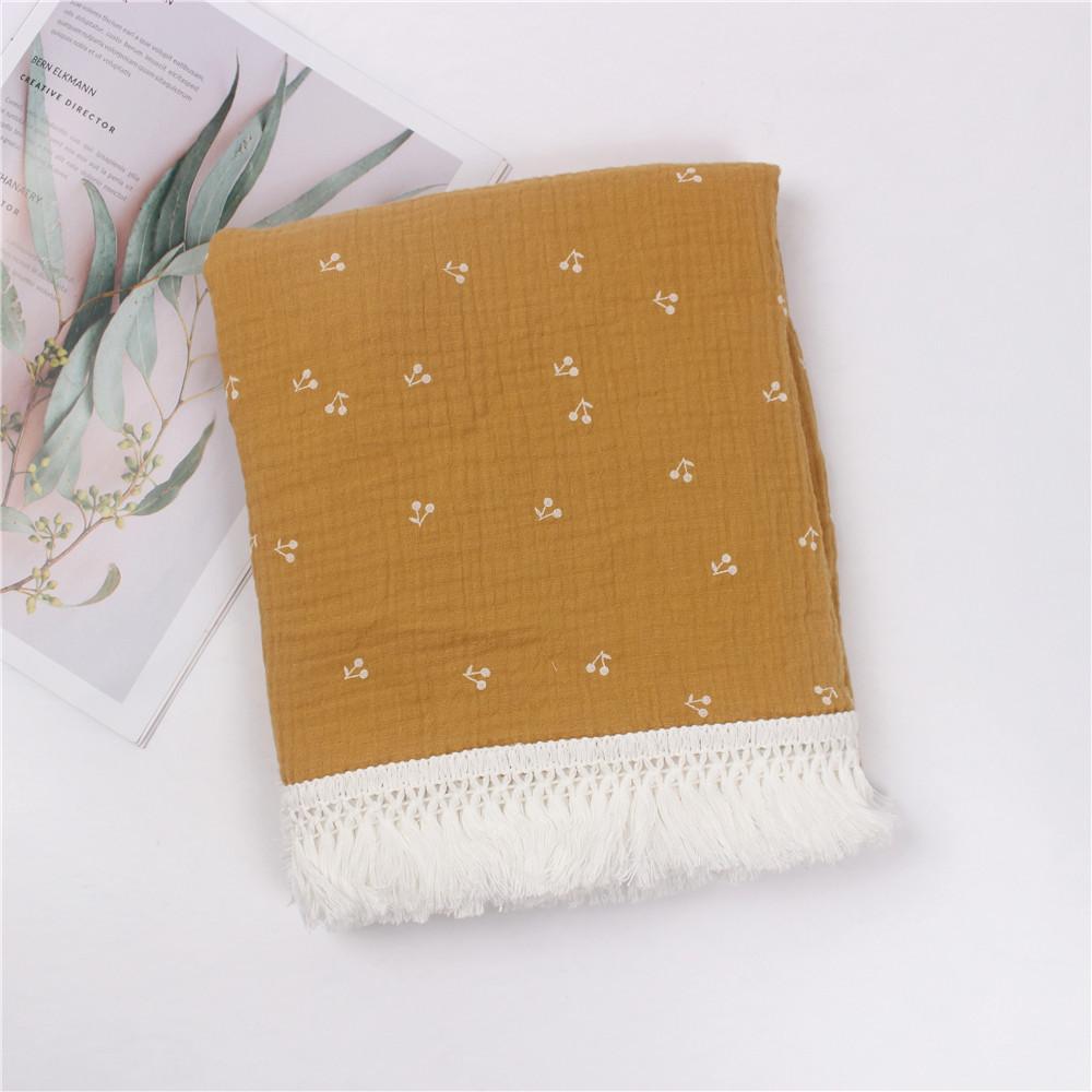 Children's Cotton Printed Tassel Blanket Cute Baby Blankets