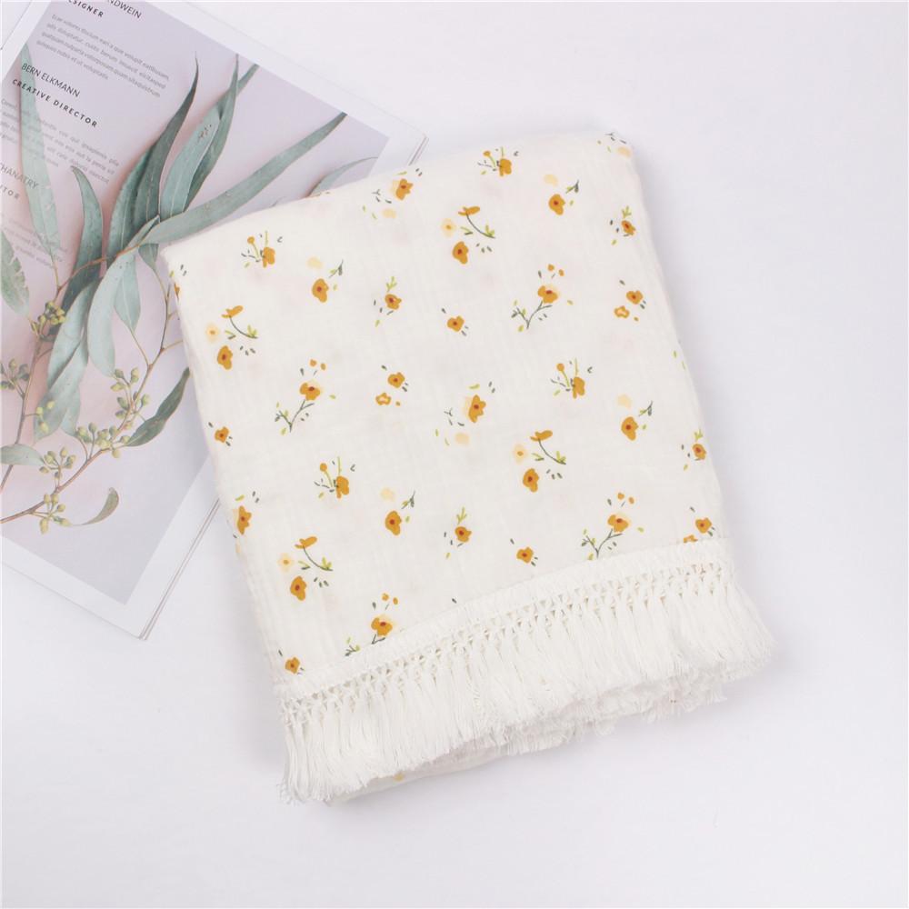 Children's Cotton Printed Tassel Blanket Cute Baby Blankets