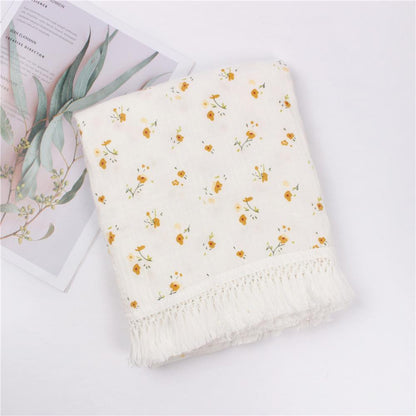 Children's Cotton Printed Tassel Blanket Cute Baby Blankets