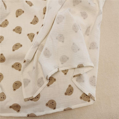 Bear Print Blanket Cotton Double Gauze Blanket Wholesale