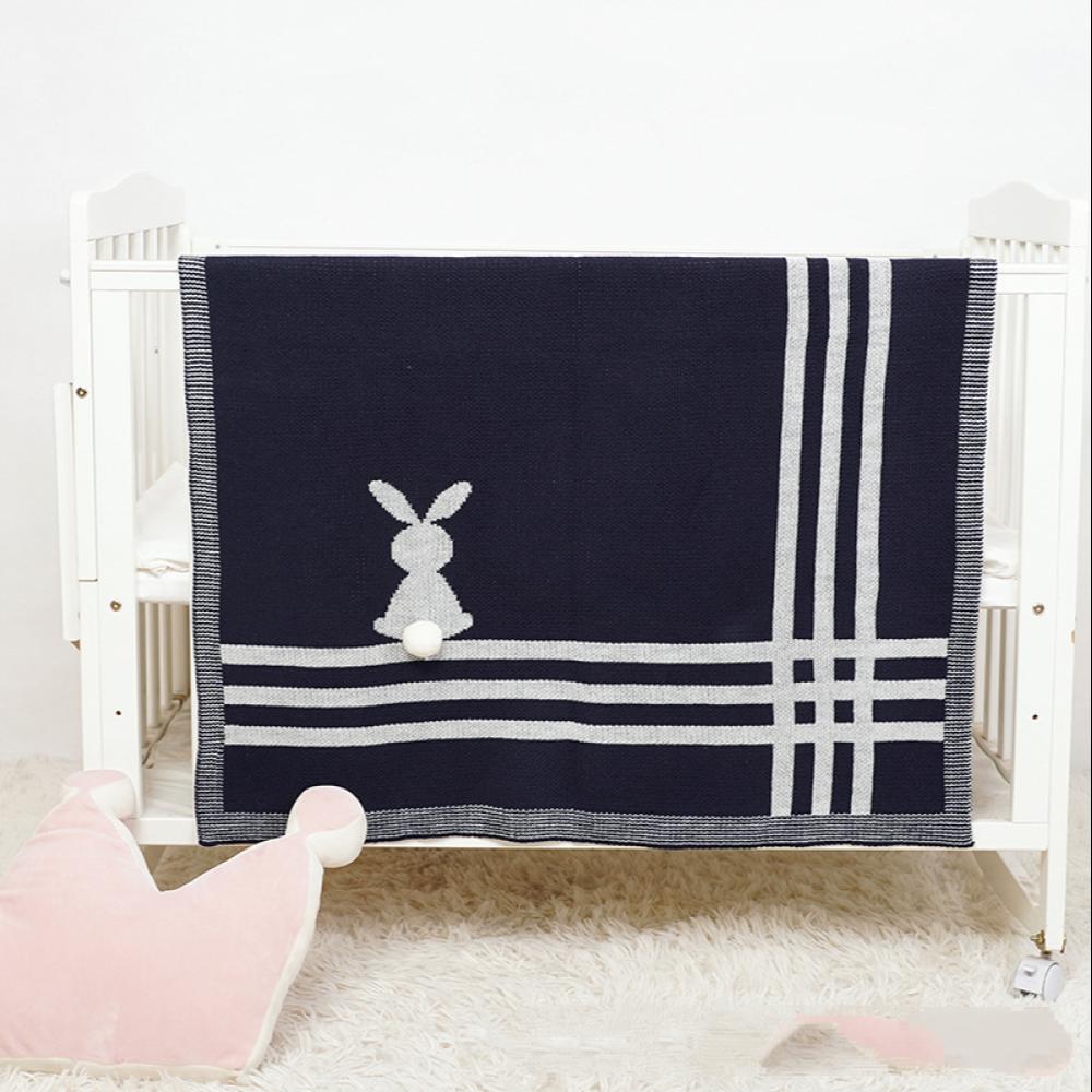 Spring Autumn Stereo Bunny Baby Knit Blanket Baby Blankets