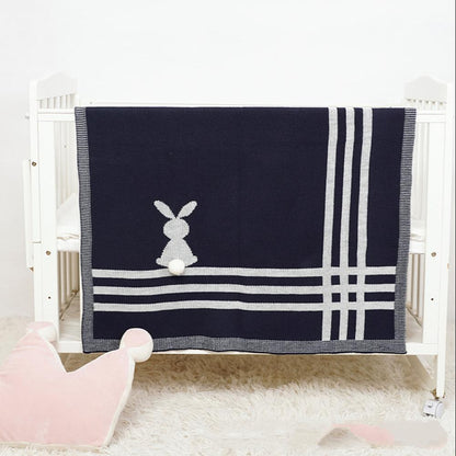 Spring Autumn Stereo Bunny Baby Knit Blanket Baby Blankets