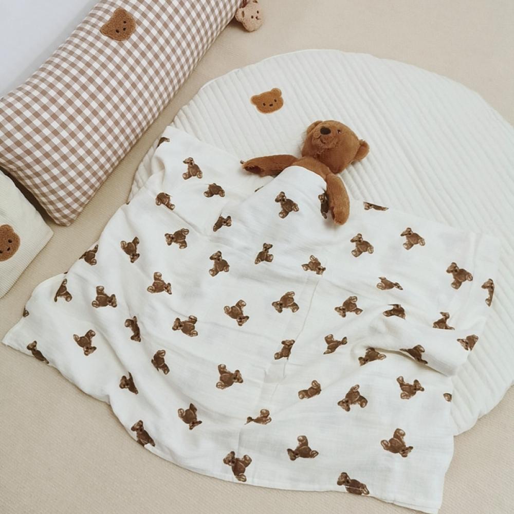 Bear Print Blanket Cotton Double Gauze Blanket Wholesale