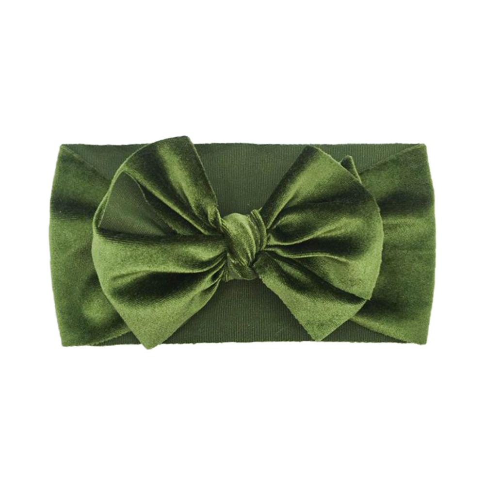 Children's Velvet Double Bow Solid Soft Headband Wholesale