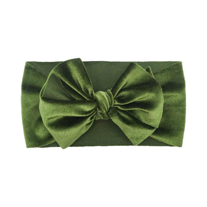 Children's Velvet Double Bow Solid Soft Headband Wholesale