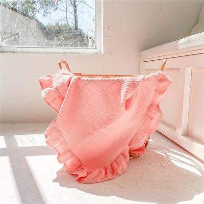 Baby Ruffle Solid Cotton Gauze Blanket Wholesale Baby Blanket