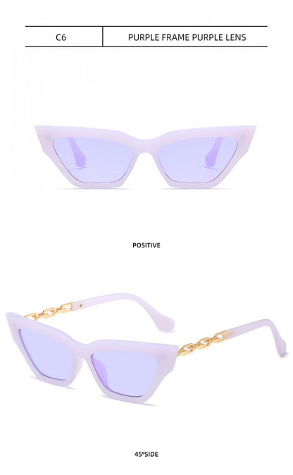 Fashion Universal Sunglasses Personality Versatile Street Shooting Female Small Face Temperament Chain Foot Sunglasses Wholesale