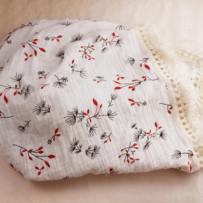 Children's Double Cotton Soft Tassel Baby Bath Towel Baby Blanket