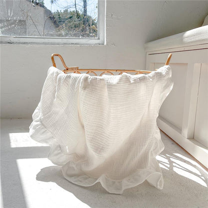 Baby Ruffle Solid Cotton Gauze Blanket Wholesale Baby Blanket