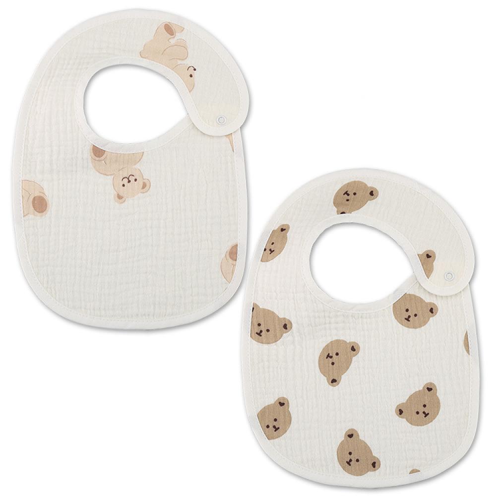 Newborn Baby Bibs Cotton and Bear Printed Saliva Towel