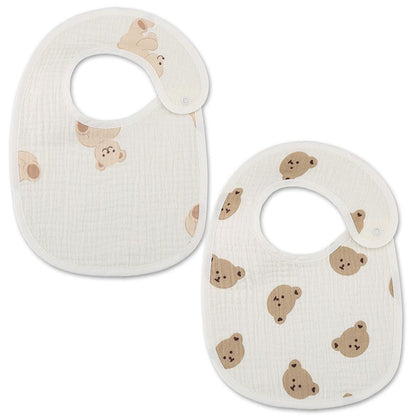 Newborn Baby Bibs Cotton and Bear Printed Saliva Towel
