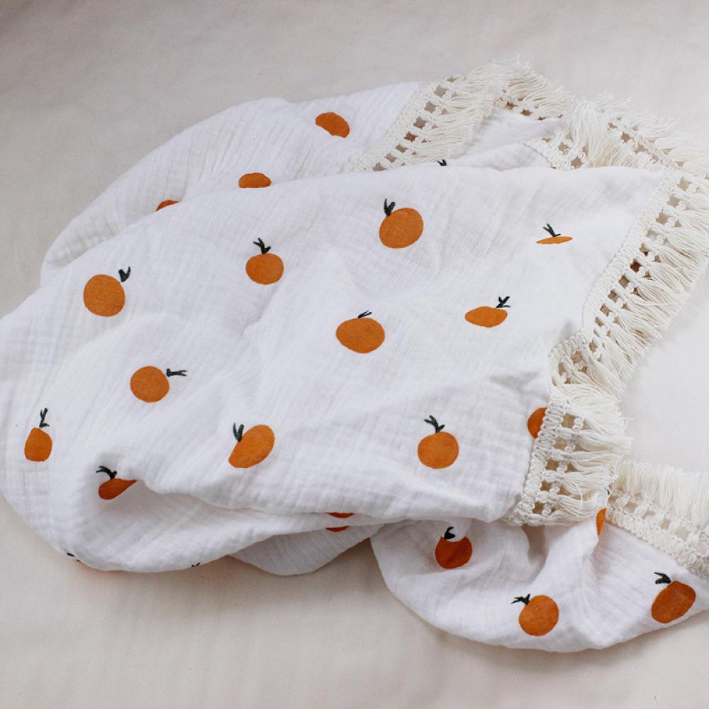 Children's Double Cotton Soft Tassel Baby Bath Towel Baby Blanket