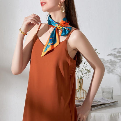2PCS New 2022 Temperament Elegant Tied Hair Perforated Headband Long Silk Scarf Female Retro French Ribbon Scarf Wholesale