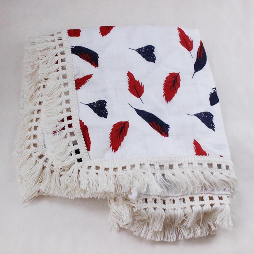 Children's Double Cotton Soft Tassel Baby Bath Towel Baby Blanket