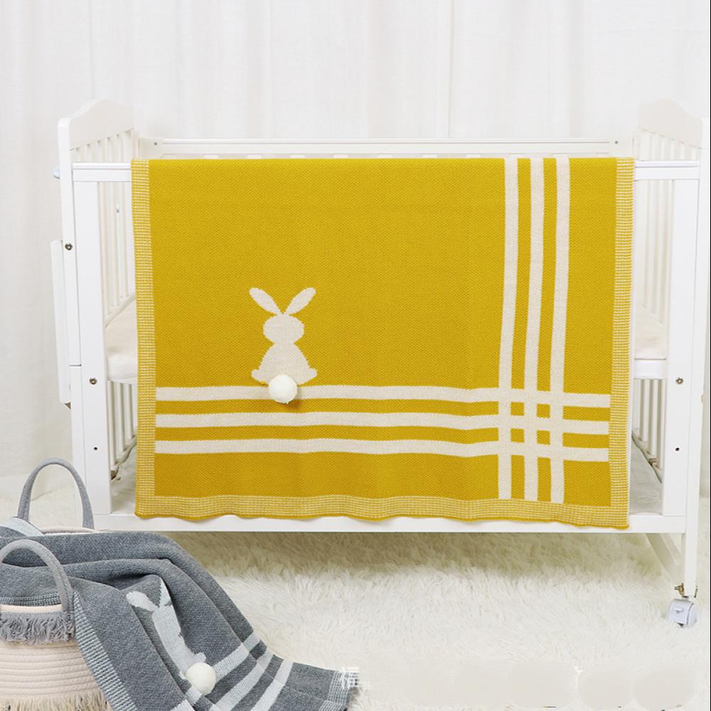 Spring Autumn Stereo Bunny Baby Knit Blanket Baby Blankets