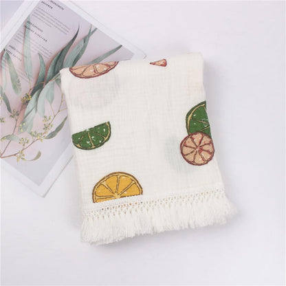 Children's Cotton Printed Tassel Blanket Cute Baby Blankets