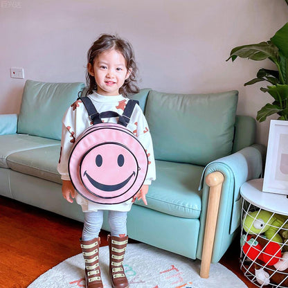 Neutrals Cartoon Children Casual Backpack Smiley Face