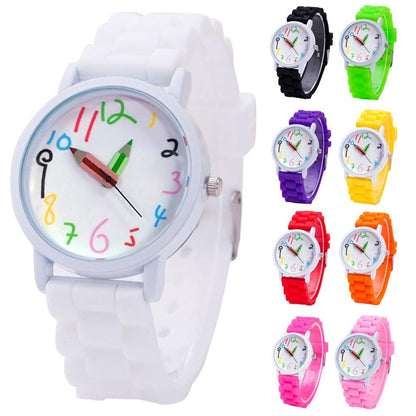 Pencil pointer quartz wristwatch