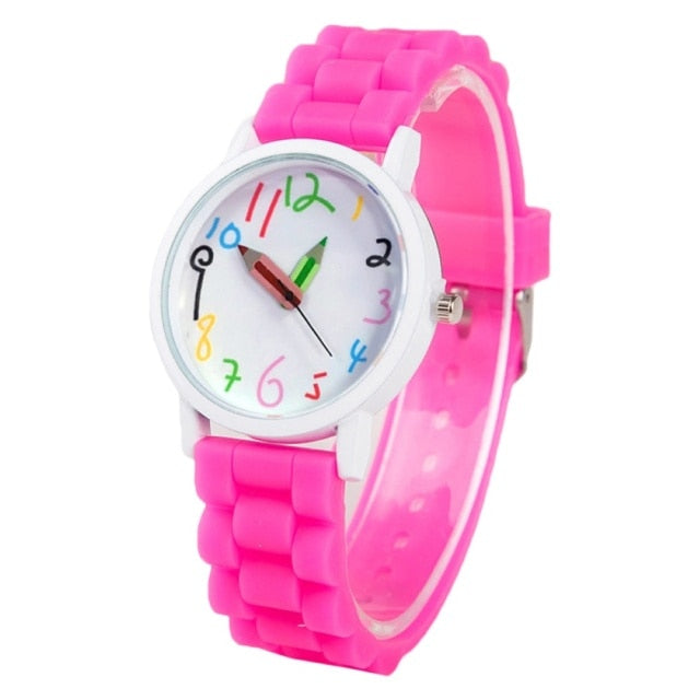 Pencil pointer quartz wristwatch