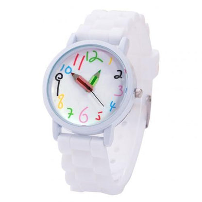Pencil pointer quartz wristwatch