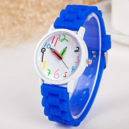 Pencil pointer quartz wristwatch