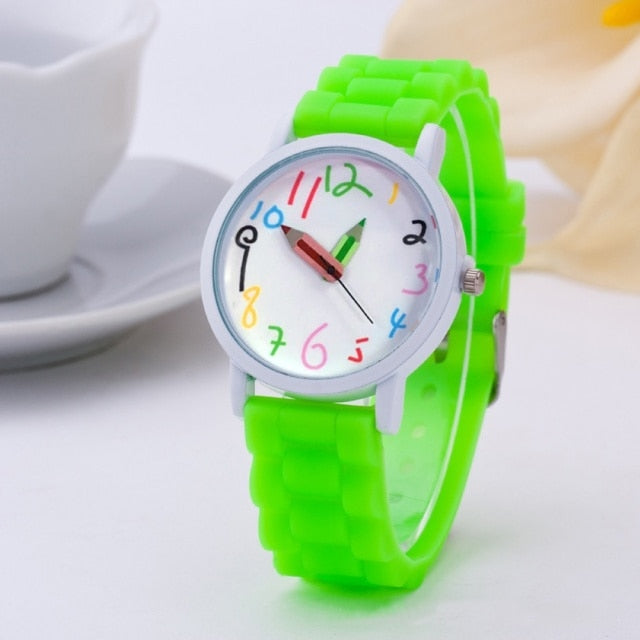 Pencil pointer quartz wristwatch