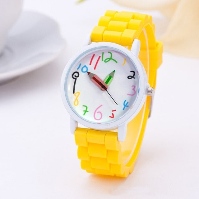 Pencil pointer quartz wristwatch