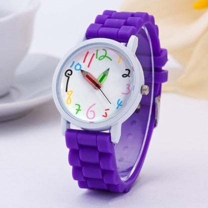 Pencil pointer quartz wristwatch