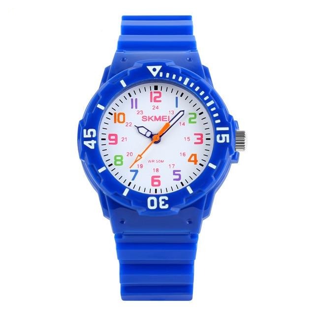 Girl's Educational Pink Watch With Multicolored Numbers