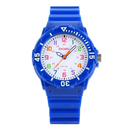 Girl's Educational Pink Watch With Multicolored Numbers