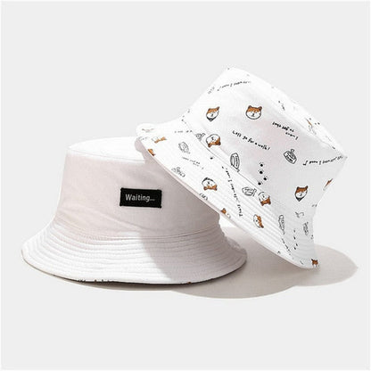 Cartoon Dog Print Fisherman Bucket Hat