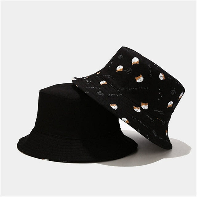Cartoon Dog Print Fisherman Bucket Hat