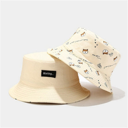 Cartoon Dog Print Fisherman Bucket Hat
