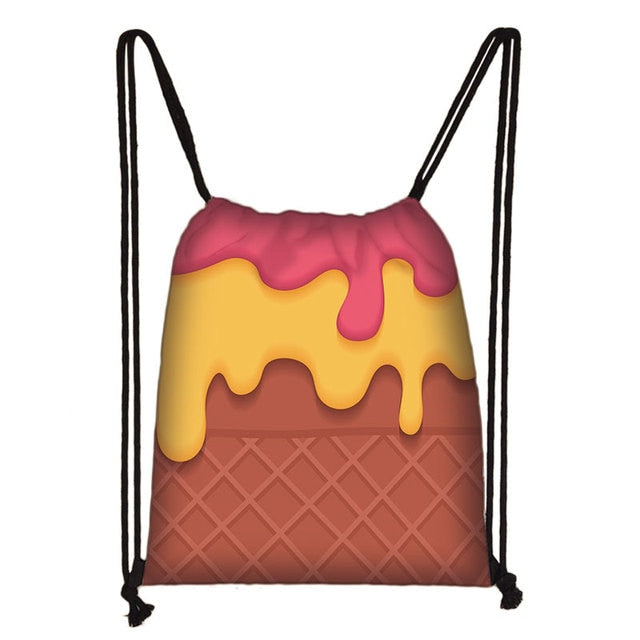 Lovely Donut Rainbow Drawstring Bag