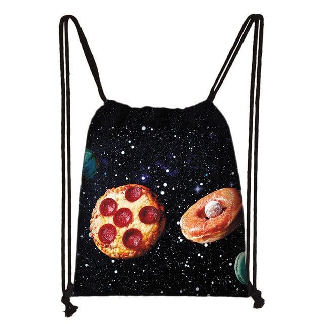 Lovely Donut Rainbow Drawstring Bag