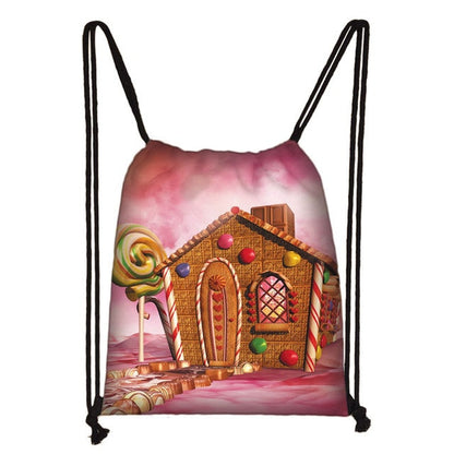 Lovely Donut Rainbow Drawstring Bag