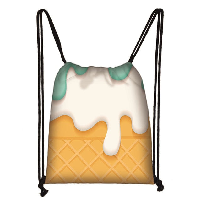 Lovely Donut Rainbow Drawstring Bag