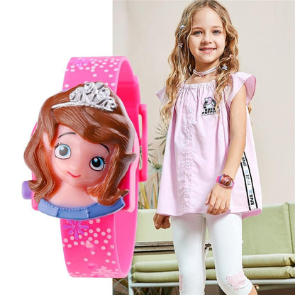 Digital Girl's Watch With Princess Dial