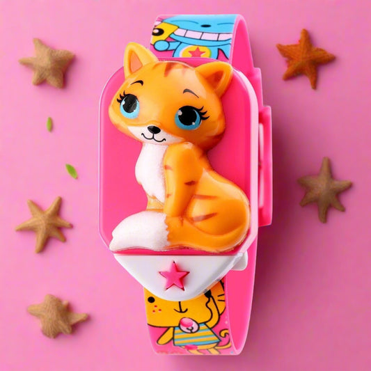 Girl's Digital Watch With Cute Fox Dial