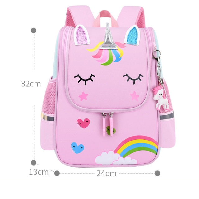 Girl Pink Unicorn Nylon Printing Backpack