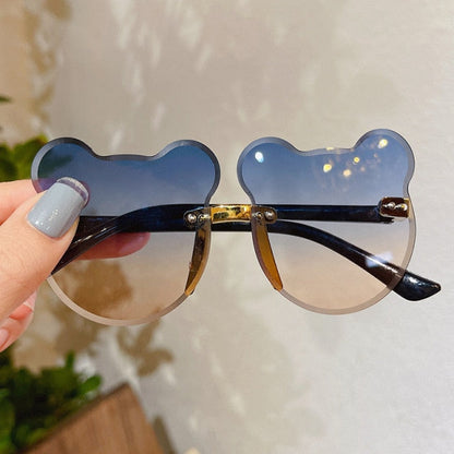 Kids Cute Cartoon Bear Shape Round Sunglasses