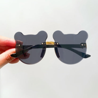 Kids Cute Cartoon Bear Shape Round Sunglasses