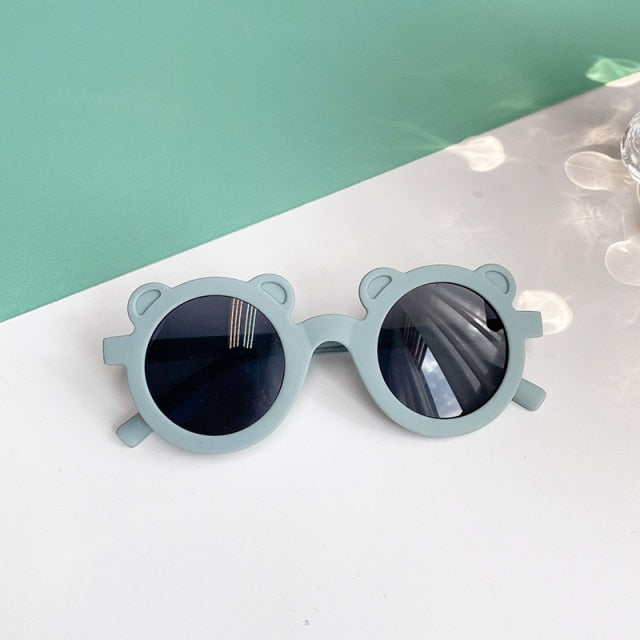 Kids Cute Cartoon Bear Shape Round Sunglasses