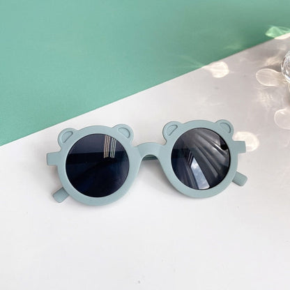 Kids Cute Cartoon Bear Shape Round Sunglasses
