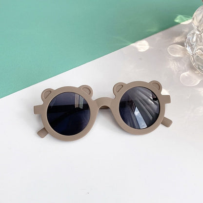 Kids Cute Cartoon Bear Shape Round Sunglasses